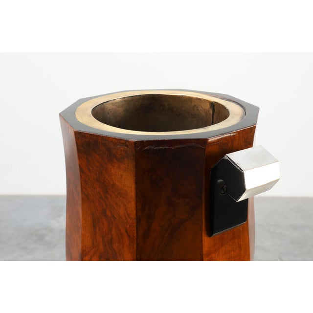 Art Deco Sculptural Burlwood Ice Bucket, France, 1925 For Sale - Image 3 of 11
