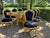 1980 Italian Baroque Gold Beech Black Velvet Dining Set - 7 PCS For Sale - Image 15 of 17