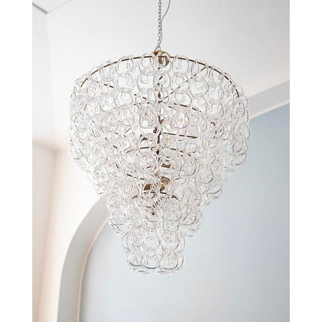Iconic Giogali chandelier designed in 1967 by Angelo Mangiarotti for Vistosi (Vetreria Vistosi). The defining feature of...