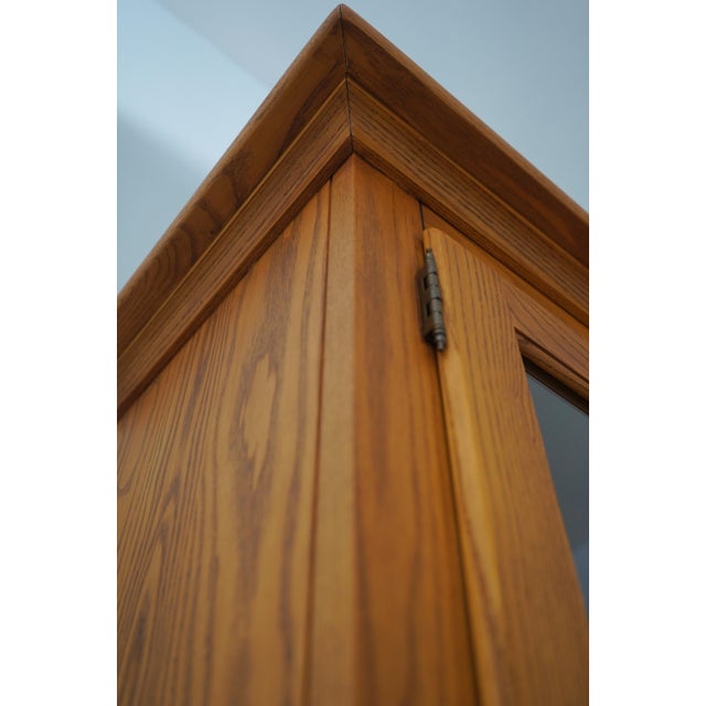 Country Oak 2 Piece Stepback Cupboard Hutch For Sale - Image 15 of 18