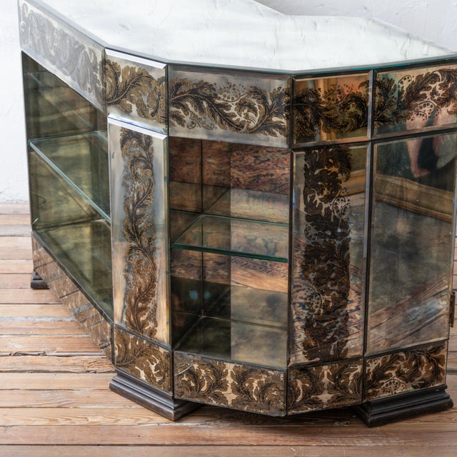 Hollywood Regency Eglomise Mirror Desk, Manner of Maison Jansen For Sale - Image 3 of 12