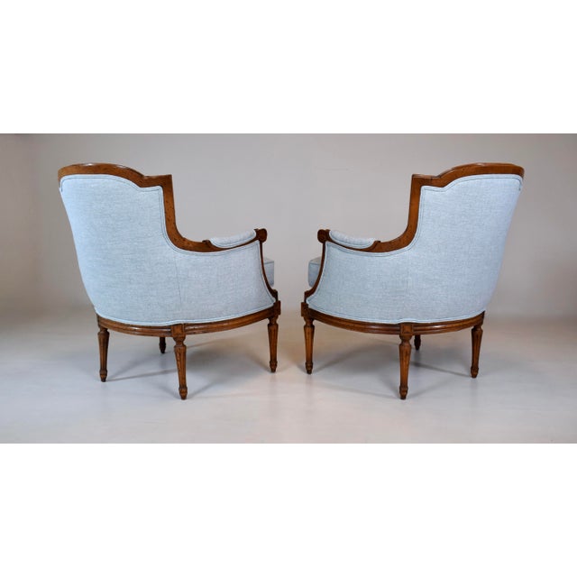 Baby Blue French Bergere Armchairs by Baker Furniture For Sale - Image 8 of 12