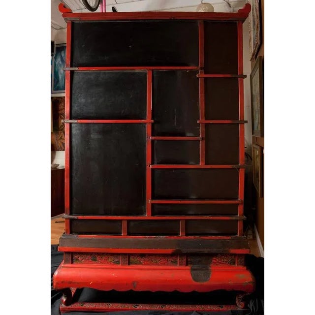 Antique 19th Century Cinnabar Treasure Cabinet For Sale - Image 10 of 11