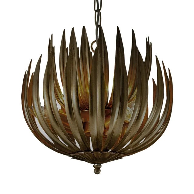 Gold Artichoke Ceiling Light, Small For Sale In Philadelphia - Image 6 of 6