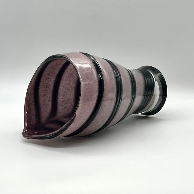 C. 1970s MidCentury Modern Purple Art Glass Asymmetric Vase Chairish