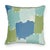 Textile Contemporary Schumacher Colorblock Ikat Aqua Linen Two-Sided Pillow For Sale - Image 7 of 7