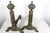 Antique Bronze Andirons With Ornate Finials Paw Feet and Verdigris Patina, a Pair For Sale - Image 11 of 18