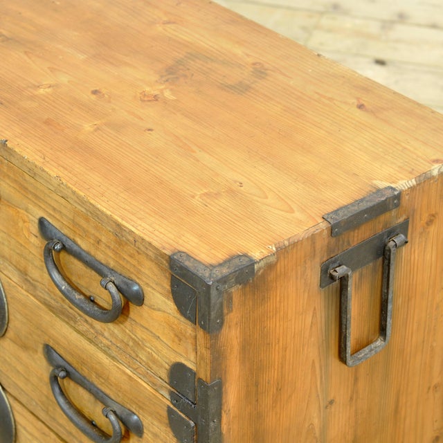 Wood Japanese Tansu Chest of Drawers, 1870 For Sale - Image 7 of 13