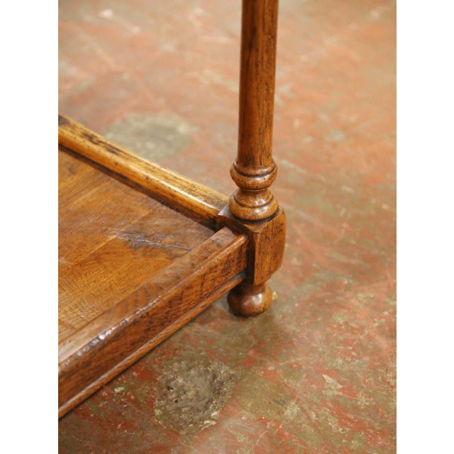 Pair of Mid-Century French Louis XIII Style Normandy Oak Side Tables For Sale - Image 12 of 15