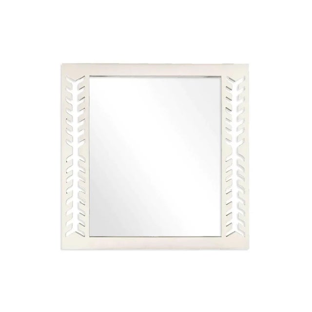 Contemporary Fleur Home Audubon Spruce Square Mirror in White Dove, 30x30 For Sale - Image 3 of 3