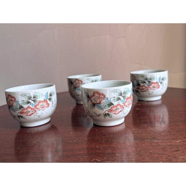 80s Japanese Floral Tea Pot and Cups For Sale - Image 16 of 16