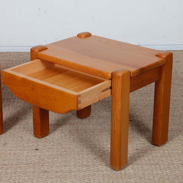 Elm Bedside Tables, 1980s, Set of 2 For Sale - Image 6 of 8