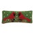 Two Cardinals Hook Pillow 12" x 5" For Sale