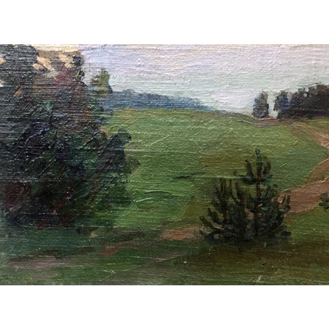Impressionist 1960s Oil Painting Evening Landscape Petr Alexandrovich Nilus For Sale - Image 3 of 8