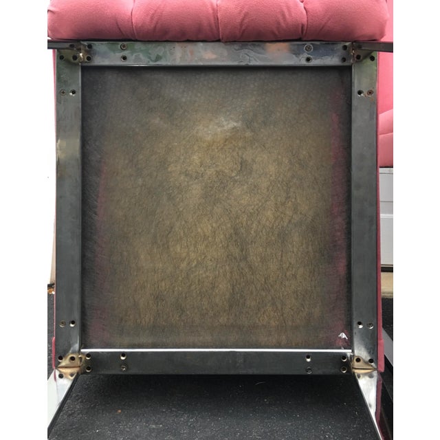 Modern Chrome and Pink Channel Back Dining Chairs, Design Institute America 1980 For Sale - Image 10 of 11