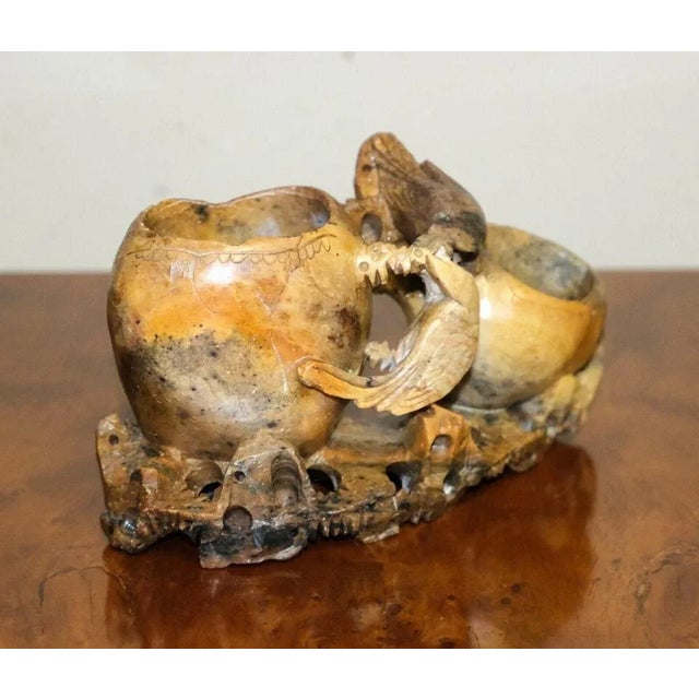 Early 20th Century Handcarved Soapstone Figure with Two Pots For Sale - Image 6 of 12