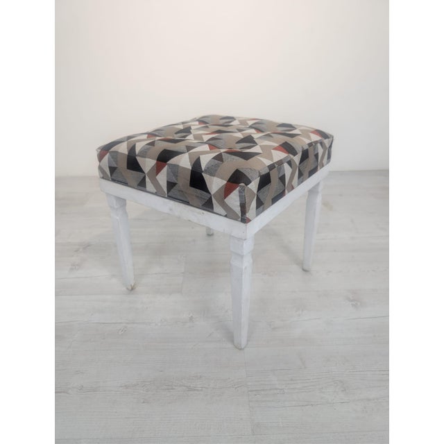 Pouf with Ladder in Grey and Brown For Sale - Image 4 of 13