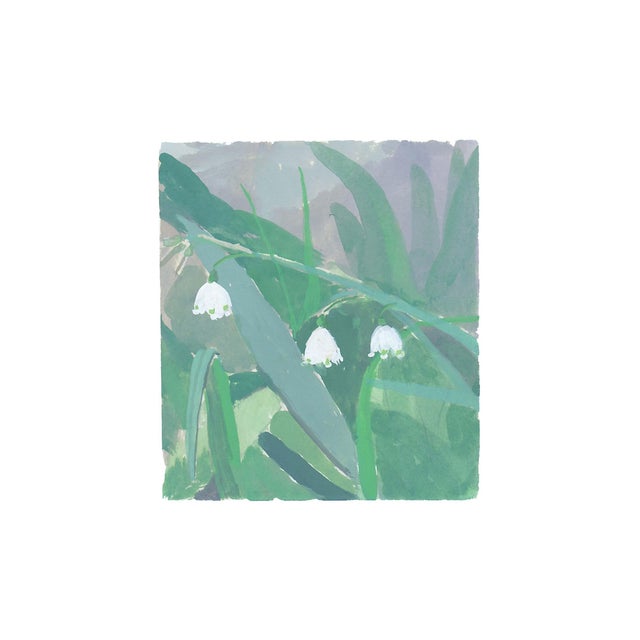 Traditional Snowdrops Painting Botanical Print by Michelle Farro For Sale - Image 3 of 4