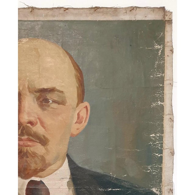 Realism Vladimir Lenin Portrait Painting, Original Soviet Socialist Art, Ukrainian Artist 96-79 For Sale - Image 3 of 6
