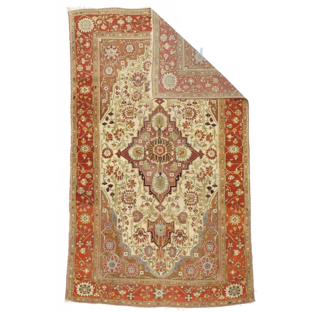 Antique Persian Mohtasham Kashan Rug 4’2” x 7’1”. The Revival Period rugs woven by two generations of Mohtashams, from...