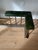 Vintage English Steel and Brass Fireplace Fender With Green Leather Tufted Seat For Sale - Image 10 of 11