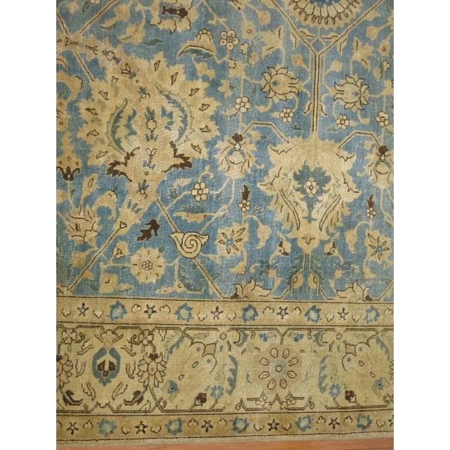 Early 20th Century Early 20th Century Antique Light Blue Gold Tabriz Rug - 9'1" x 12'10" For Sale - Image 5 of 10