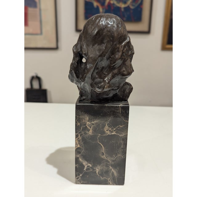 Antique French Bronze Child Bust on Black Marble Base For Sale In San Francisco - Image 6 of 9