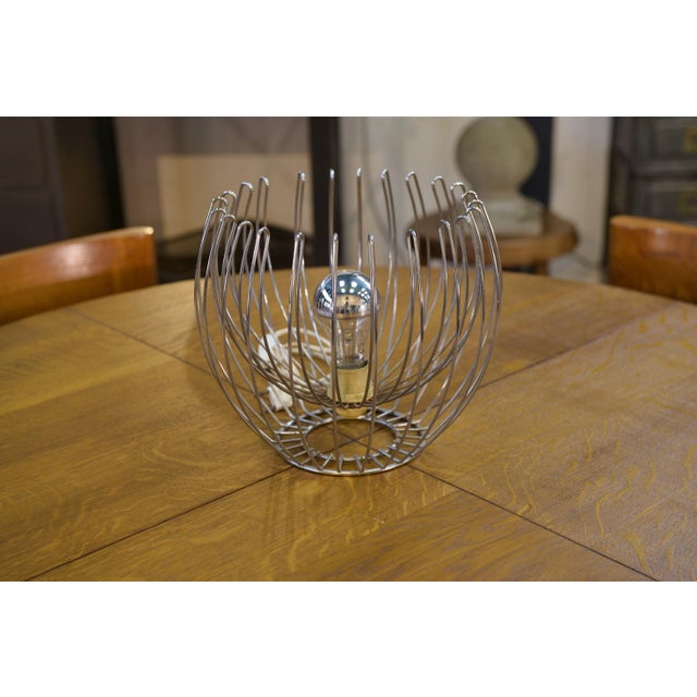 Chrome Metal Lamp, 1970s For Sale - Image 4 of 5