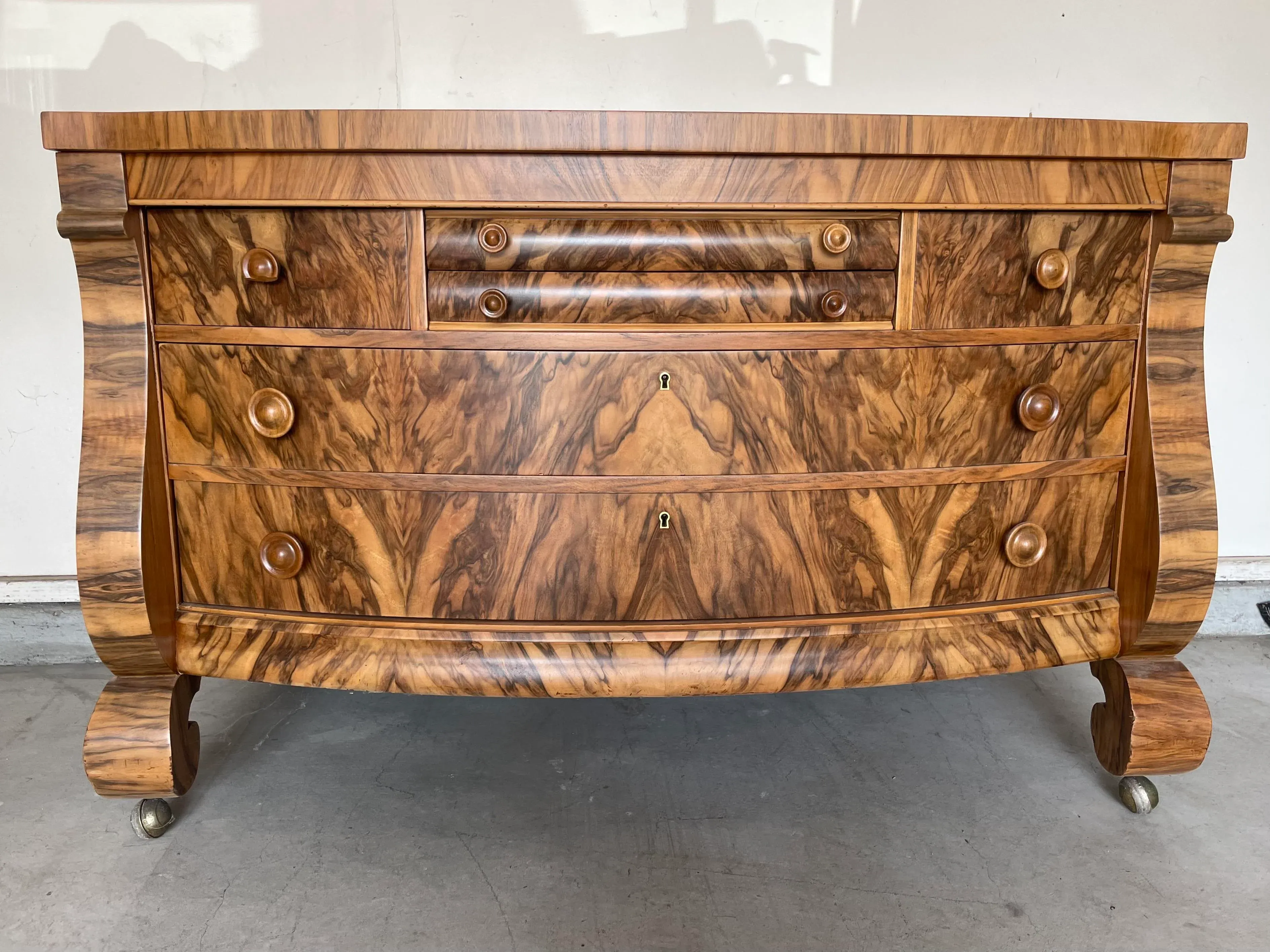 vintage walnut dresser French Country Carved & Mirror Drexel #58279 and general stores Vintage Mid Century Modern Solid