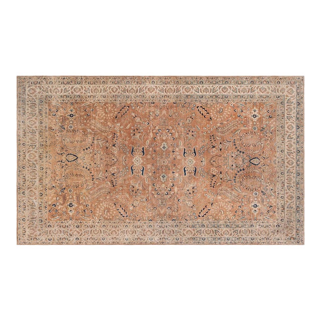 Fine Antique Persian Meshad Handmade Wool Rug For Sale