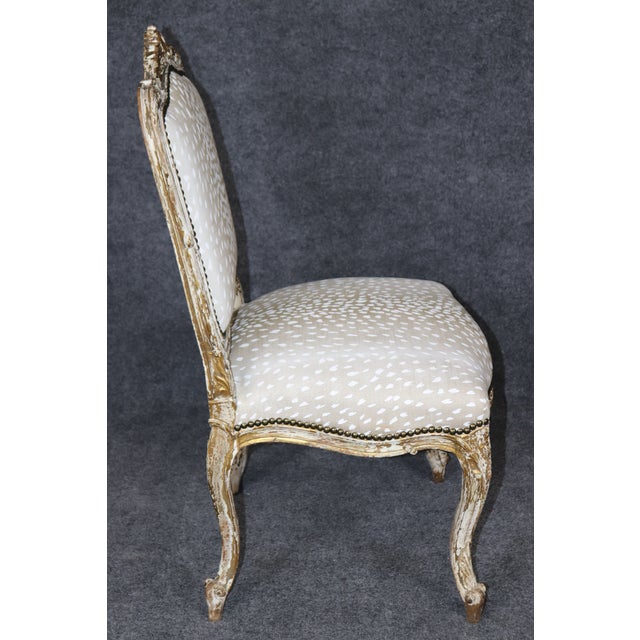 Late 19th Century Fine Quality Painted Period Antique French Louis XV Side Chair With Animal Print For Sale - Image 5 of 12