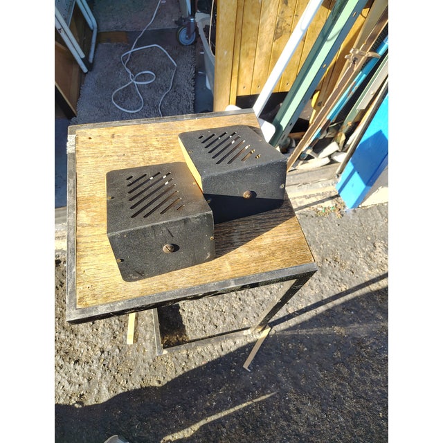 Metal A Pair of Custom Made Wood and Steel Wall Sonces For Sale - Image 7 of 9