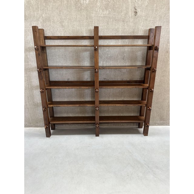 Vintage Brutalist Wabi-Sabi Wall Cabinet in Oak For Sale - Image 10 of 12