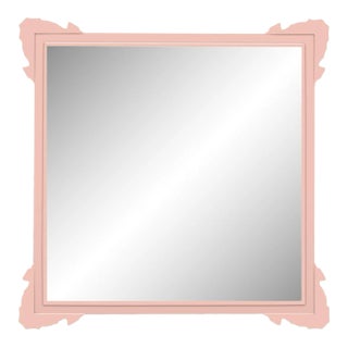 Fleur Home Garden District Napoleon Square Mirror in Salmon Berry, 48x48 For Sale
