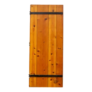 Antique Redwood and Cast Iron Door