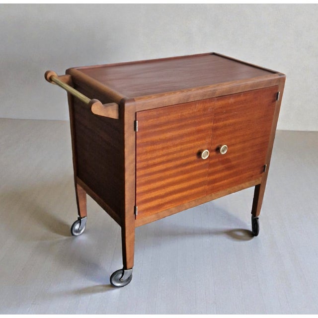 Art Deco Rolling Serving Cart with Removable Tray, 1930 For Sale - Image 9 of 18