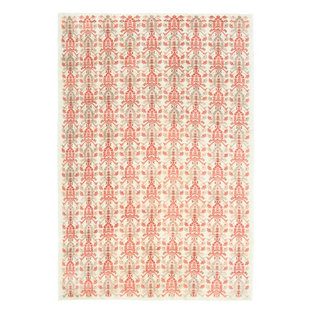 1970s Vintage Turkish Hand-Knotted Wool Cotton Red Area Rug For Sale - Image 12 of 12