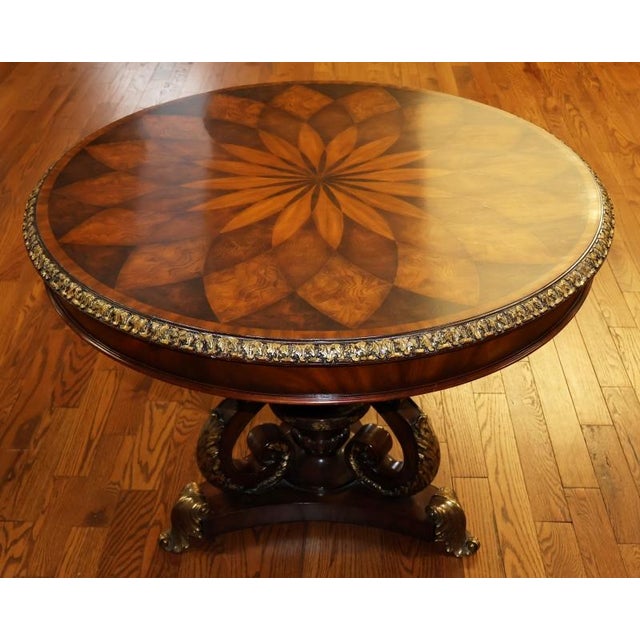 Maitland Smith Spiro Mixed Wood and Metal Entry Center Table For Sale In New York - Image 6 of 12