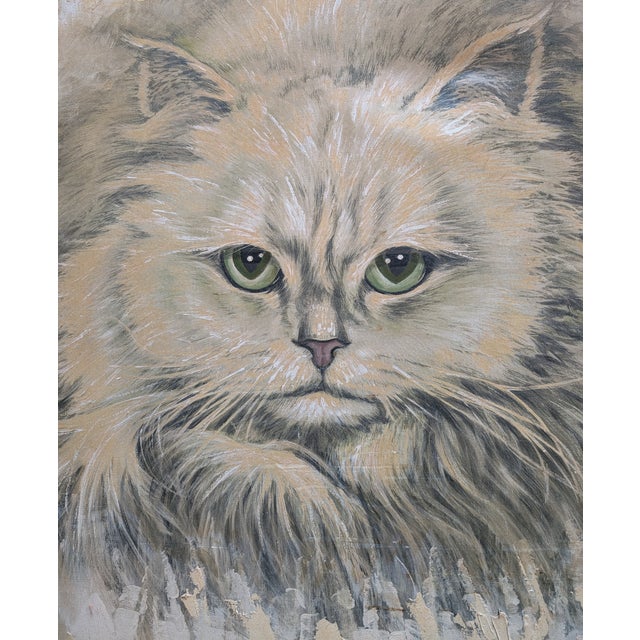 Huge Vintage Mid-Century American Painting of Persian Cat by Thomas Lee, 1970s For Sale - Image 6 of 11