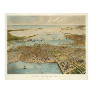 Giclée Reproduction – 1870 Boston Harbor Map, 32x40 Archival Print