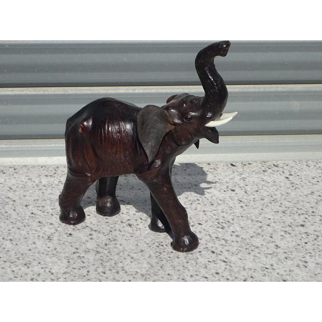 Asian Leather Elephant Figurine, 1960s For Sale - Image 6 of 15