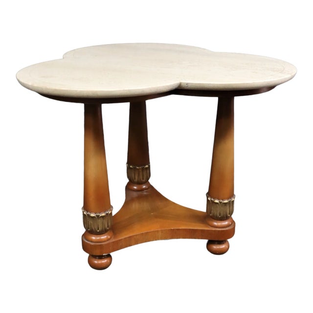 Mid-Century Modern Travertine Side Table For Sale