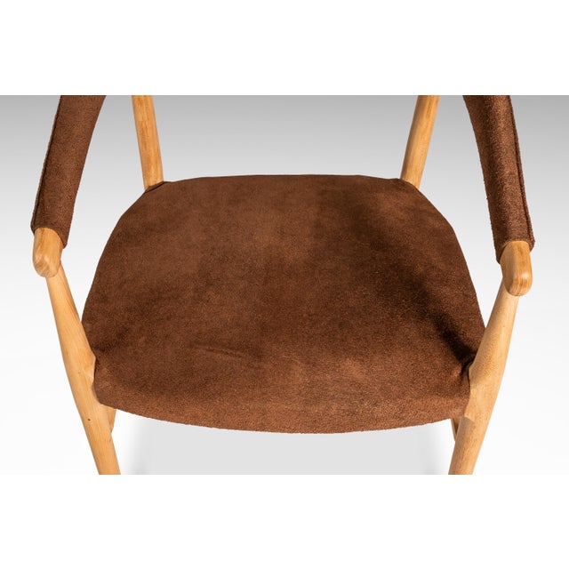 Mid-Century Modern Bentwood Lounge Chair / Armchair in Suede & Maple in the Manner of Lawrence Peabody / Thonet, Usa, C. 1950s For Sale - Image 12 of 18