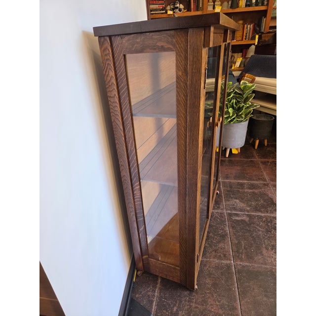 Gold Antique Mission Arts & Crafts Bookcase For Sale - Image 8 of 11