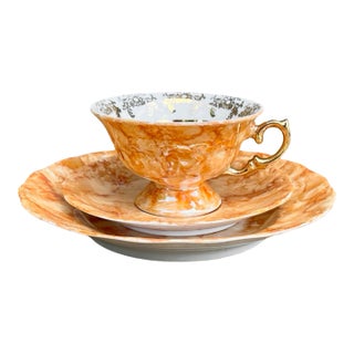 Marbled Breakfast Set, Wałbrzych, Poland, 1970s. For Sale