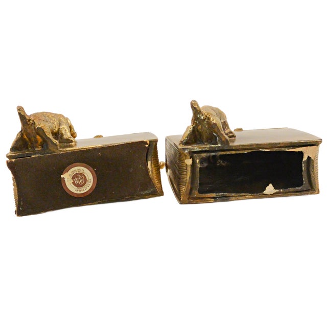 Vintage Brass Pm Craftsman Cocker Spaniel Dogs Bookends C. 1930 For Sale - Image 9 of 9
