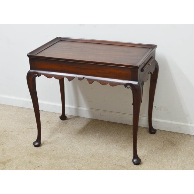Traditional Henkel Harris Mahogany Side Tea Table For Sale - Image 3 of 12