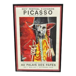 1970 Pablo Picasso Festival d'Avignon Au Palais Des Papes Lithograph Poster, Framed