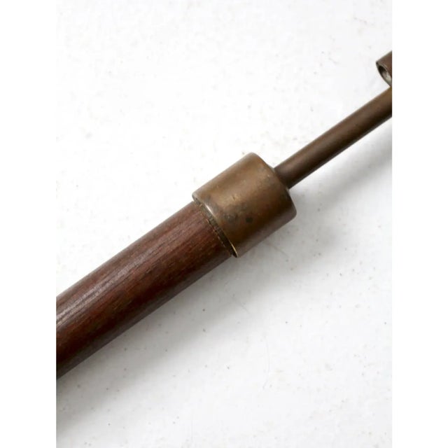 Wood Antique Copper Candle Lighters Pair For Sale - Image 7 of 9