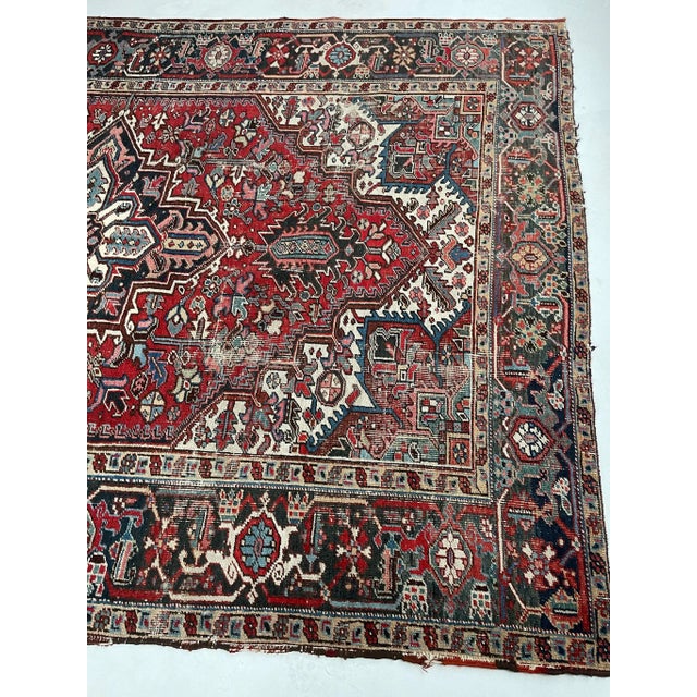 Persian 1930's Pocket Natural Hand-Spun Wool Rug 6.7 x 9.1 For Sale - Image 3 of 13